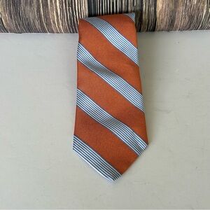 Brooks Brothers Orange and Gray Striped Tie